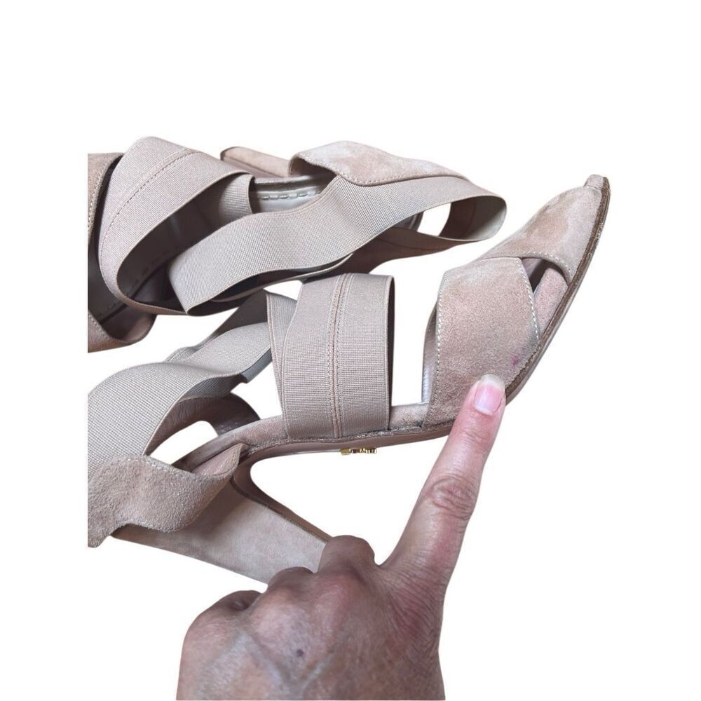 Authentic Prada Camoscio Nude/Blush Elastic Strappy Suede Heels 39.5 EU 9.5 US - Picture 11 of 13